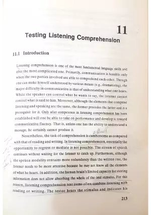 Testing Listening Comprehension
