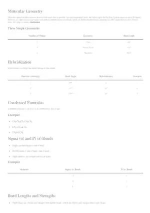 Molecular Geometry Hybridization Assignment