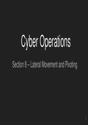 Lateral Movement and Pivoting Lecture 1