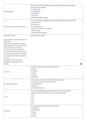 Cell Biology, Genetics, and Biochemistry - Key Concepts Review