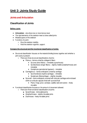 Joints and Articulation