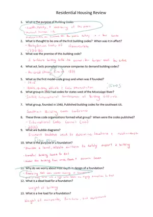 Residential Housing Review