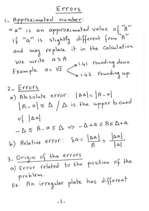 Errors - Approximated Number