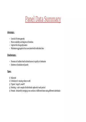 Panel Data Summary