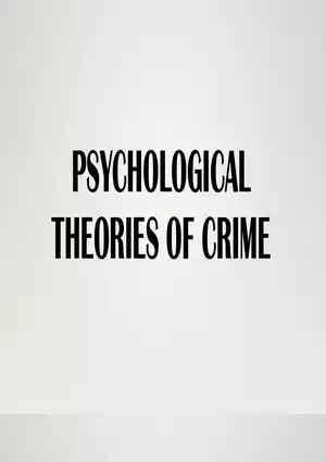 Psychological Theories of Crime