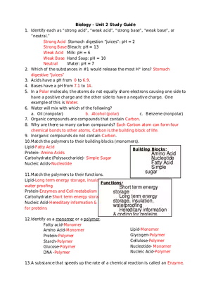 Acids, Bases, and Polarity pH and Molecular Behavior