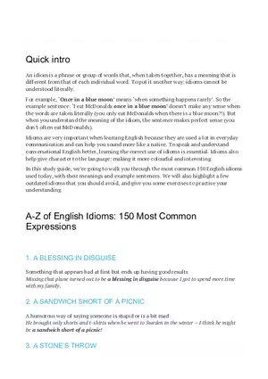 Introduction to Idioms in English