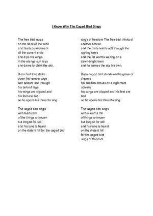 I Know Why The Caged Bird Sings