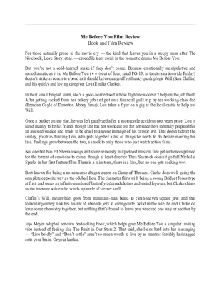 Me Before You Film Review