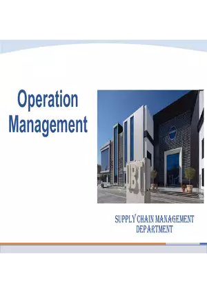 Operation Supply Management Lecture