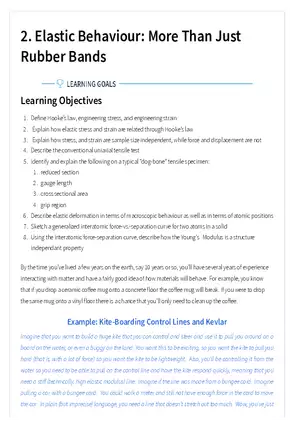 Elastic Behaviour: More Than Just