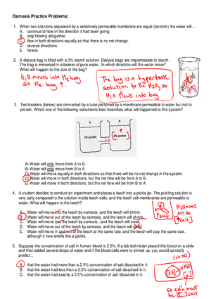 Osmosis Practice Problems