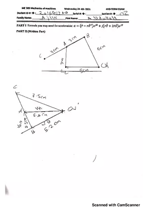 Mechanics of Machines Exam