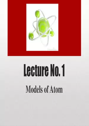 Models of Atom Lecture 1