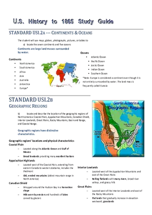 US History to 1865 Continents and Oceans