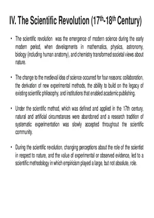 The Scientific Revolution (17th-18th Century)