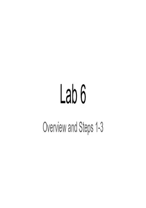 Lab 6 - Overview