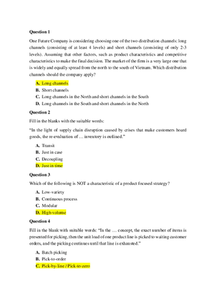Supply Chain and Distribution Strategy Assessment