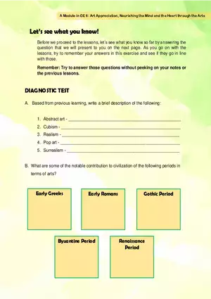 Art Appreciation, Nourishing the Mind and the Heart through the Arts