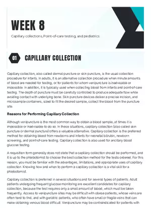 Capillary Collections, Point-of-care Testing, and Pediatrics