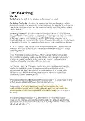 Intro to Cardiology Module 1 Guide Part 1