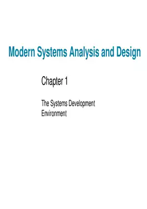Modern Systems Analysis and Design Chapter 1 Part 1