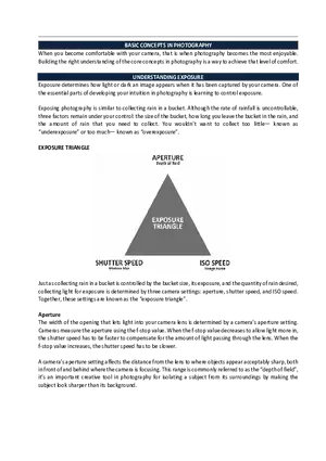 Basic Concepts in Photography
