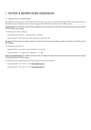 Water and Sewer Rubs Addendum