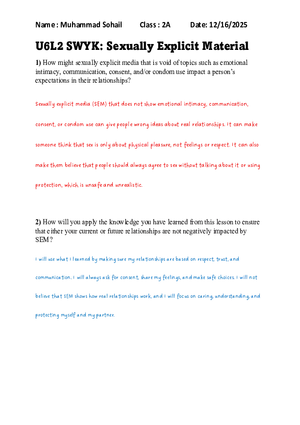 Sexually Explicit Material Assignment