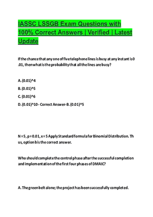 IASSC LSSGB Exam Questions