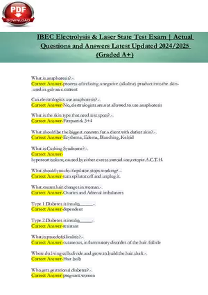 IBEC Electrolysis & Laser State Test Exam