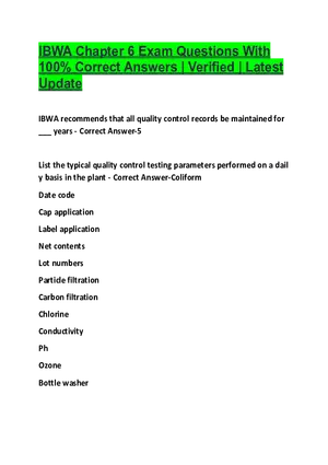 IBWA Chapter 6 Exam Questions