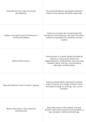 Chinese Philosophies