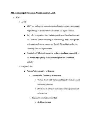 AT and T Technology Development Program Interview Guide