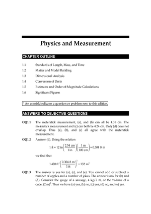 Standards of Length, Mass, and Time