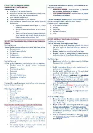 The Hospitality Industry