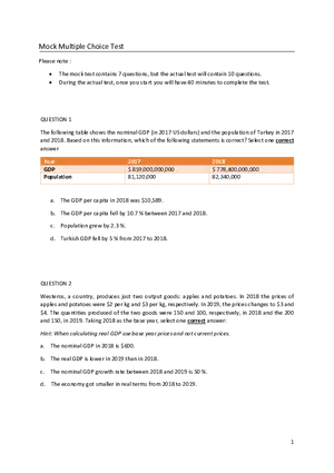 GDP Calculation Test