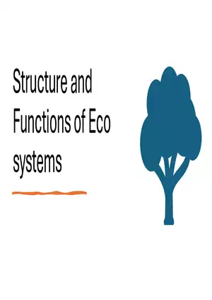 Structure and Functions of Eco Systems