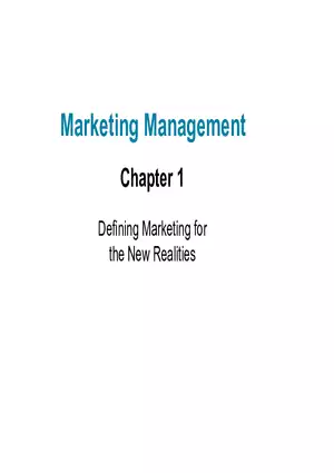 Defining Marketing for the New Realities