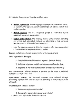 Market Segmentation, Targeting, and Positioning