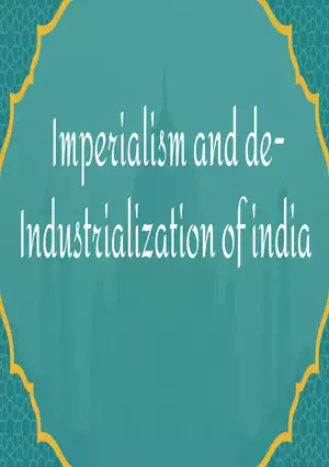 Imperialism and De-Industrialization of India