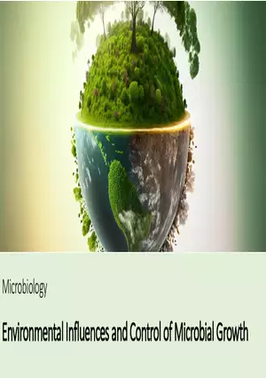 Environmental Influences and Control of Microbial Growth