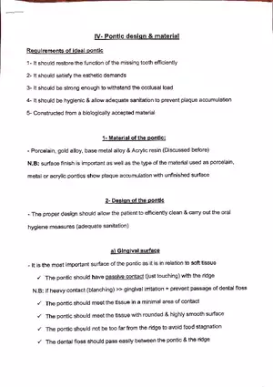 Pontic Design and Material