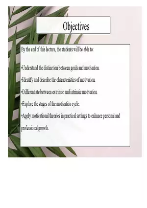 Understanding Motivation Lecture Part 1