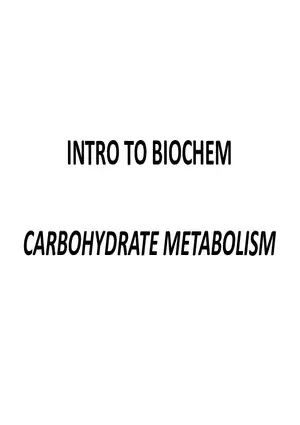 Carbohydrate Metabolism