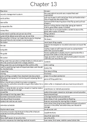 Medical Records Management and Filing Systems