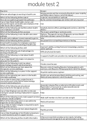 Health Care Careers Overview Answers