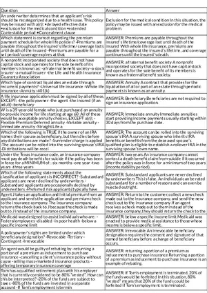 Life Insurance Policies and Contract Fundamentals