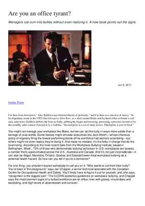 Are You an Office Tyrant?