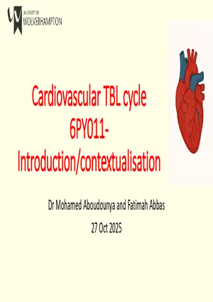 Cardiovascular TBL Сycle